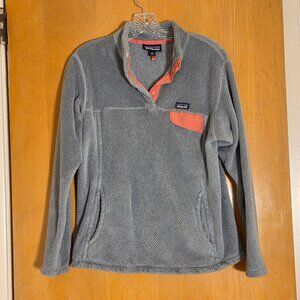 Patagonia 65586 Re-Tool Snap-T Fleece Polartec Pullover Gray Pink Size XXL 16-18